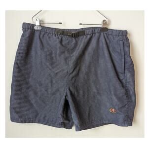 Oobe Plaid Swim Trunks Mens XL Navy Blue Check Swimsuit Beach Resort Lined